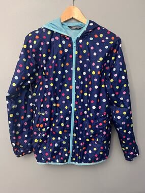 Lands' End Mesh-Lined Polka Dot Windbreaker